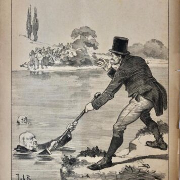 [Original lithograph/lithografie by Johan Braakensiek] Ierland en de Engelsche Parlementsverkiezingen, 17 Juli 1892, 1 pp.