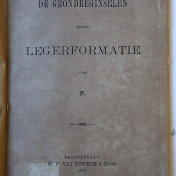 De grondbeginselen eener legerformatie, 's-Gravenhage 1877, 76 pp.