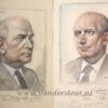 MOLKENBOER, CREMERS--- Portrettekening van mr. O.P.F.M. Cremers, burgemeester van Haarlem, gekleurd krijt, door Ant. H.J. Molkenboer, dec. 1957. 38x28 cm.