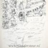 STUDENTEN, UTRECHT--- Gedachtenisplaat '26 Februari 1816 P.H.R.M. 1877', litho van Grolman, met afbeelding van moderne muzen en handtekeningen, 58x48 cm., gedrukt.