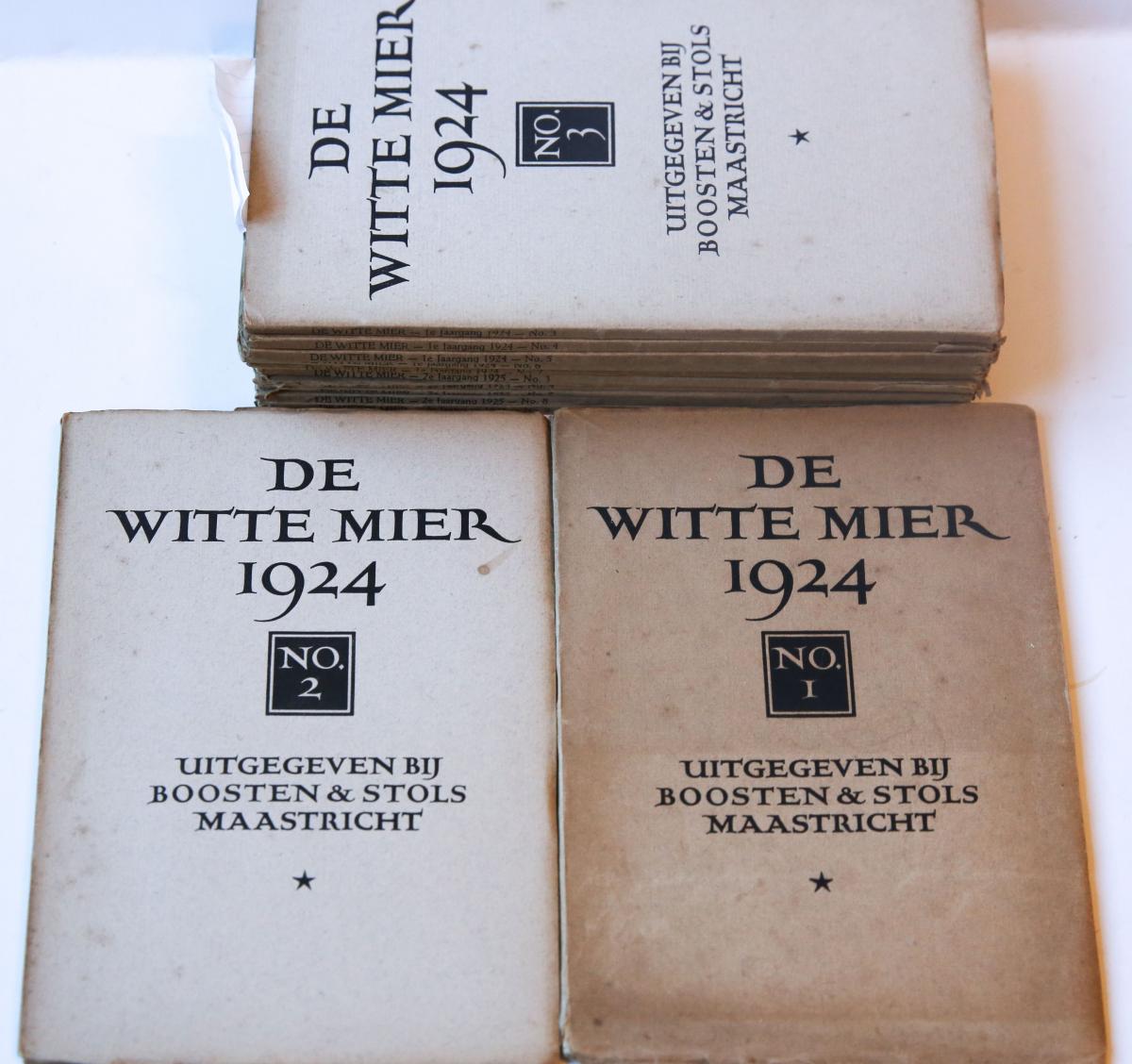 De Witte Mier [tweede serie], 1924 nrs. 1 t/m 7; 1925 nrs. 3,4,7,8,9, Maastricht, Boosten & Stols, 1924-1925.