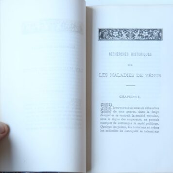 Recherches historiques sur les Maladies de Venus dans l'antiquite & le moyen age, avec un avant propos par P.L. Jacob. Brussel, 1883.