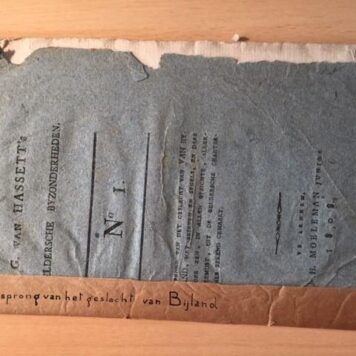 Geldersche Byzonderheden no 1: Oorsprong van het geslacht Van Byland, met brieven en zegels ..., Arnhem 1808 40 p., met gravure van zegels