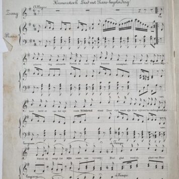 De plaat gepoetst, humoristisch lied met pianobegeleiding, [muziekblad met illustratie op titelpagina].