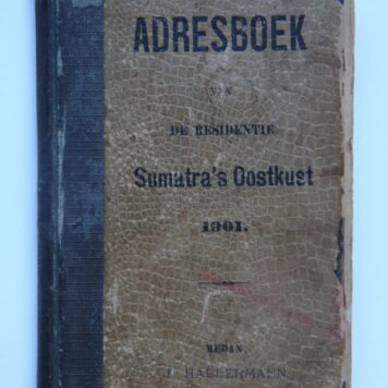 Adresboek van de residentie Sumatra's Oostkust, Medan, Hallermann, 1901. Addressbook of the residence Medan at the East coast of Sumatra, published by Hallerman, 1901.