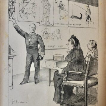 [Original lithograph/lithografie by Johan Braakensiek] Aanschouwelijk onderwijs bij het bezoek der Koninginnen aan Haarlem, 2 October 1892, 1 pp.
