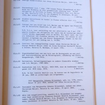 Inventaris van de familiearchieven van Meijer, Rijsendaal e.a. (1696-1886), ‘s-Gravenhage 1987, 29 p.