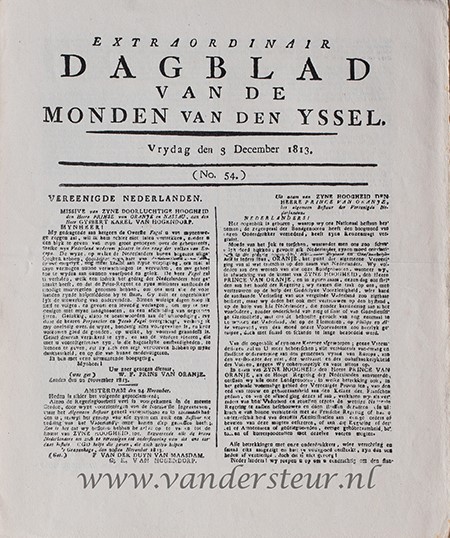  - Extraordinair Dagblad van de Monden van den Yssel, Vrijdag den 3 December 1813, (no 54).
