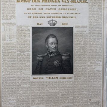 Herinnering aan de vijf en twintigste verjaring van den komst des Prinsen van Oranje (1813), published 1838.
