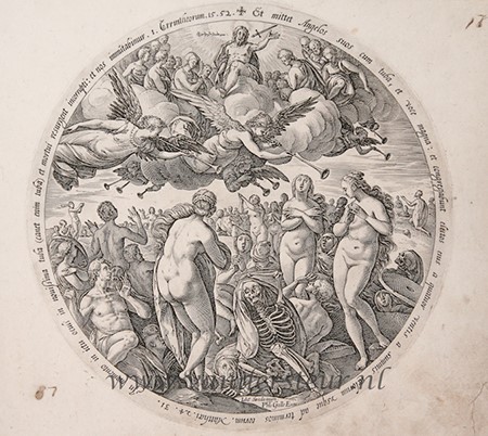 [Antique print, engraving, ca. 1577] The Four Last Things (set title)/ Het Laatste Oordeel , published ca. 1577, H. Goltzius, 4 pp.
