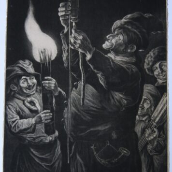 [Antique print, mezzotint, 1695] VICTORIA PUBLICA (firework, de man met een vuurpijl), published 1695, 1 p.