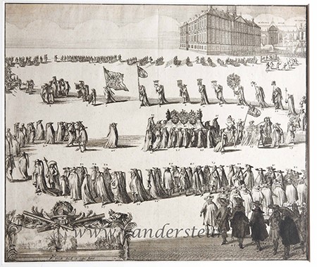 [Antique print, etching] Funeral procession for Michiel Adriaansz. de Ruyter (1607-1676), published 1677-1679, 1 p.