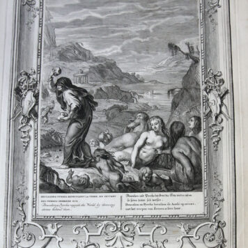 [Antique print, etching and engraving, 1733] Deucalion & Pyrrha repeuplent la Terre... (Deucalion and Pyrrha repeople the World), published 1733.