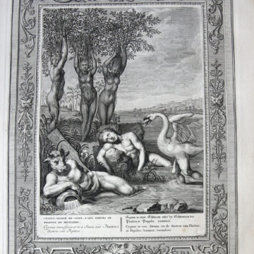 [Antique print, etching and engraving, 1733] Cygnus changé en cigne... (Cygnus transformed to a swan...), published 1733, 1 p.