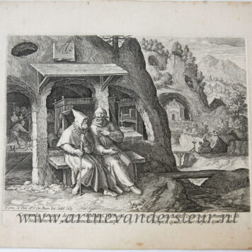 [Antique landscape print, ca 1600] SYMMACHUS (nr. 7 from the serie ORACULUM ANACHORETICUM), published ca 1600.