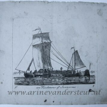 [Antique print, etching] Een Keulenaar of Sammereus; Verschillende schepen serie F (title serie), published ca 1826, 1 p.