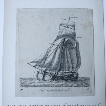 [Antique print, etching] Koopvaardy - buys Zeijlende bij de wind; Verscheide soorten Hollandse schepen - E (serie title), published ca 1826, 1 p.