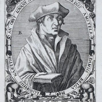 [Antique portrait print, engraving, ca 1599] Alardus Amstelredamus Belga philosophus nascitur an obit Lovany an 1541 (Portret van Allard van Amstelredamus), published ca 1599, 1 p.