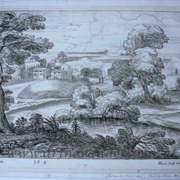 [Antique print, etching, ca 1695] Landscape with pond [Recueil de 283 estampes gravées... serie title], published ca 1695, 1 p.