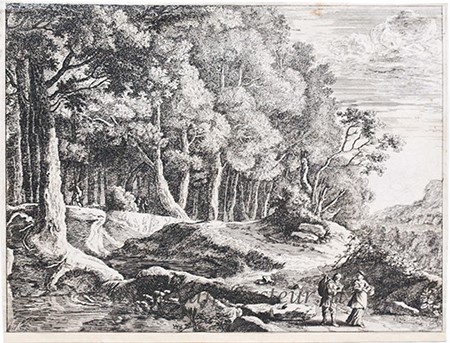 Peasants by a stream (boeren bij een stroom).