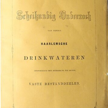 Scheikundig onderzoek van eenige Haarlemsche Drinkwateren inzonderheid met betrekking tot hunne vaste bestanddeelen, Akademisch proefschrift ter verkrijging van den graad van Doctor in de Wis- en Natuurkunde aan de Hoogeschool te Leyden, Vrijdag 28 maart 1862, Haarlem: Joh. Enschede & Zonen, 1862, 57 pp.