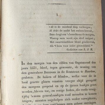 Aagt Jafies, of de aanslag op Haarlem, 349 pp. Zonder titelpagina, gebonden, gekortonneerde kaft, met linnen rug, zeldzaam.