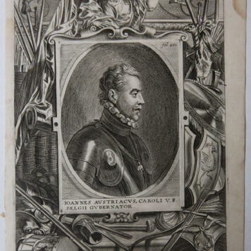 [Antique print, etching, portrait, portret] JOANNES AUSTRIACUS CAROLI V. F. BELGII GUBERNATOR [Juan I of Austria (1547-1578)/Jan van Oostenrijk], 1 p.
