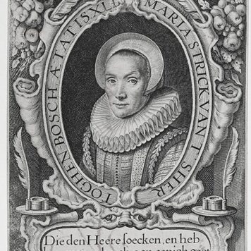 [Antique print, engraving, 1618] Portrait of calligrapher Maria Strick, published 1618, 1 p.