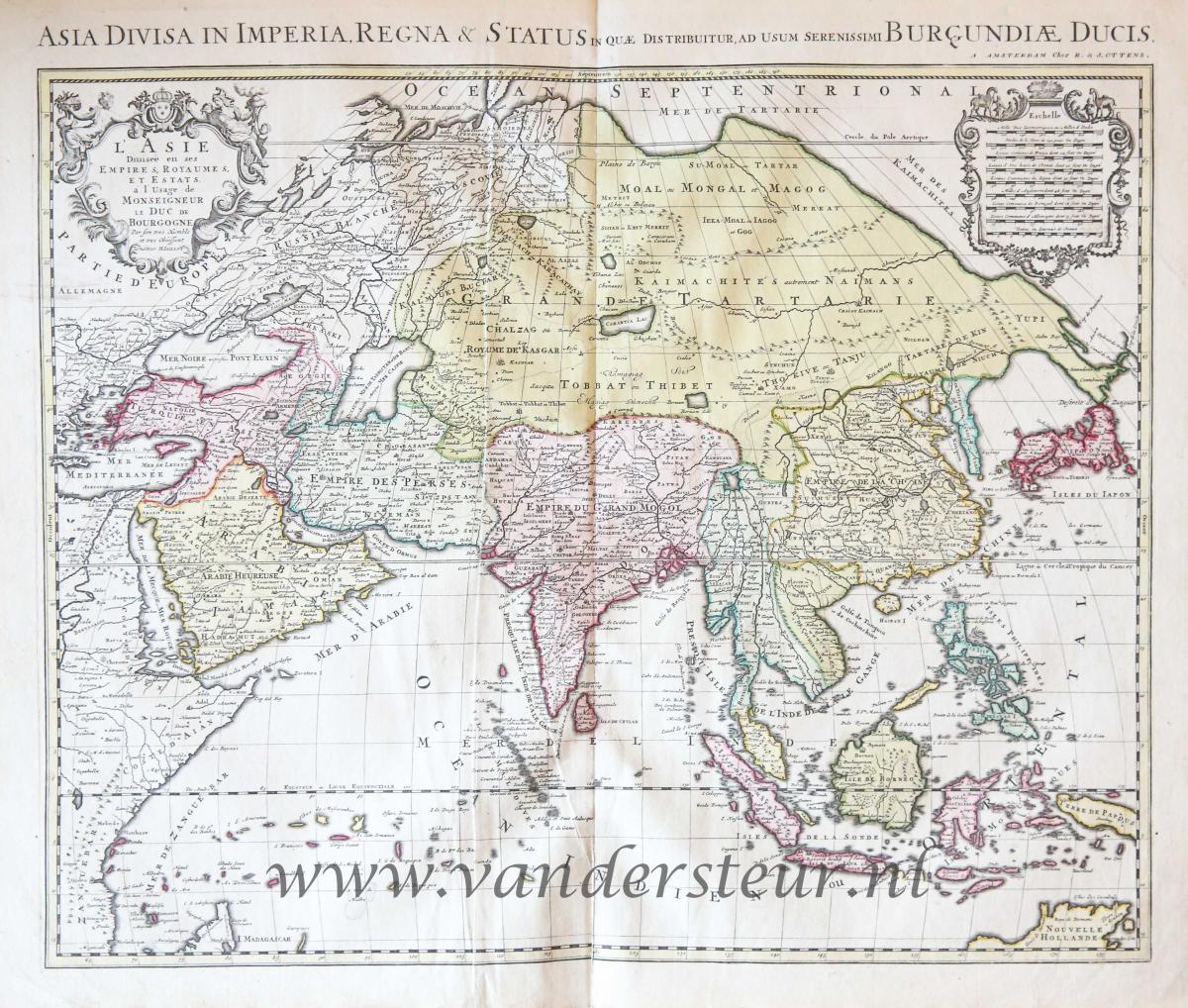 [Cartography, published 1756] Map of Asia: L'Asie divisée en ses empires, royaumes et estats, á l'usage de Monseigneur le duc de Bourgogne..., 1 p.