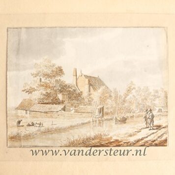 [Antique drawing] 'Aan de Zoomervaart', made ca. 1800, 1 p.