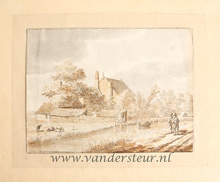 [Antique drawing] 'Aan de Zoomervaart', made ca. 1800, 1 p.
