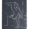 Modern Antique Woodcut on Semi-Transparant Paper - Female Nude - Unknown artist, published around 1950?, 1 p.