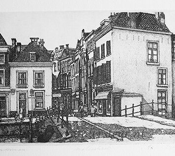 Modern etching, 20th century, signed - Maliestraat (Den Haag) - W Minderman, 1 p.