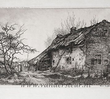 [Modern Etching, dry needle, 20th century] Eemnes-Buiten, signed by Toon de Jong, published 20th century, 1 p.