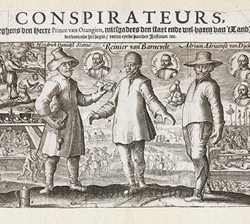 [Antique history print, 1623] 'Conspirateurs, jeghens den heere Prince van Orangien'; conspirators against Prince Maurice, 1 p.