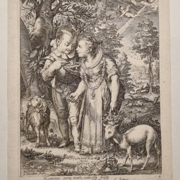 [Antique print, engraving] Spring (set title: Four Seasons), J. Saenredam, published 1601, 1 p.