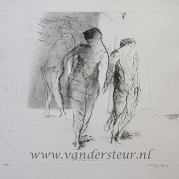 Modern etching on thick paper, signed - Three Women - Philippe Hardy, made after 1970, 1 p.