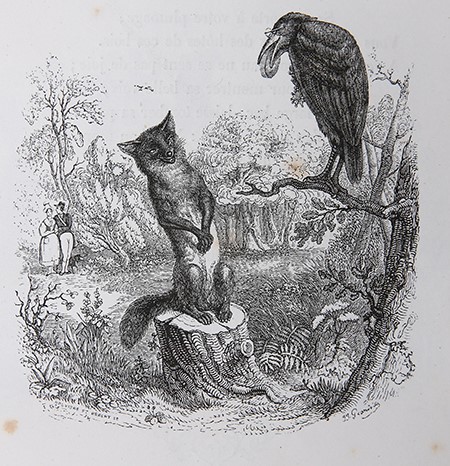Antique Book Hardcover 1852 - The Fables of La Fontaine - J. De La Fontaine. Illustrations par Grandville. Paris, Garnier Frères, 1852.