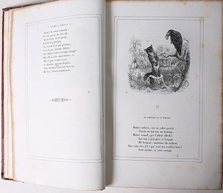 La Fontaine, Jean de [illustrator: Grandville, J.J.] - Antiek boek met hardcover 1852, fabels - J. De La Fontaine. Illustrations par Grandville. Paris, Garnier Frres, 1852.