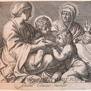 [Antique print, etching] Madonna della scodella, published ca. 1610-1650, Anonymous After A. Carracci, 1 p.
