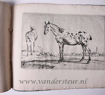 [Antique prints, original album, etching] The five horses, I.J. De Claussin, published ca. 1800, 1 p.