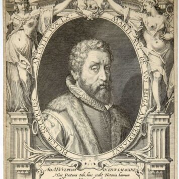 Antique Print, Engraving 1592 - Portrait of Maerten de Vos - A. Saedeler