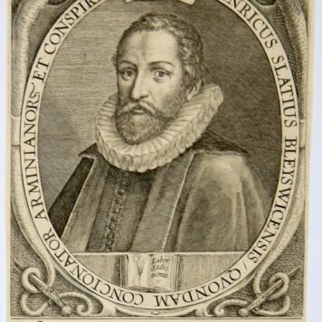 Antique Engraving 1574-1637 - Portrait of Henry Slatius - Attributed to C. Van de Passe, published 1574-1637, 1 p.