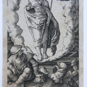 [Antique print, engraving] after L.v. Leyden, The Passion: The Resurrection (Verrijzenis). Devotieprent. 19th century (?), J.H. Muller, 1 p.