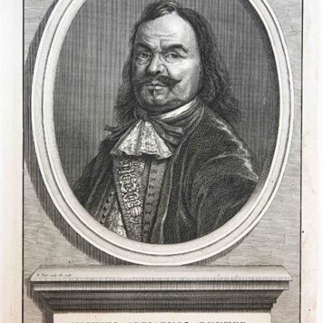 Antique Print, Signed 1730 - Portrait of Michiel de Ruyter - B. Picart