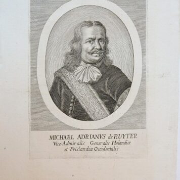 Antique Bust Portrait 1682 - Admiral Michiel de Ruyter (1607-1676) - M. Merian, published 1682, 1 p.