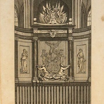 Antique Etching and Engraving - The mausoleum of admiral Michiel de Ruyter (1607-1676) in the Nieuwe Kerk in Amsterdam - P.H. Jonxis, 1 p.
