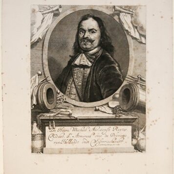 Antique print - Portrait of Michiel de Ruyter (1607 - 1676) - A. Bloteling - reprint on 20th century paper, 1 p.