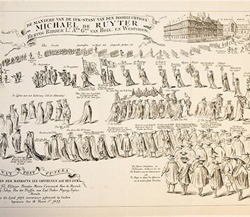 [Antique print, lithography] Funeral procession for Michiel Adriaansz. de Ruyter (1607-1676), published ca. 1880, 1 p.