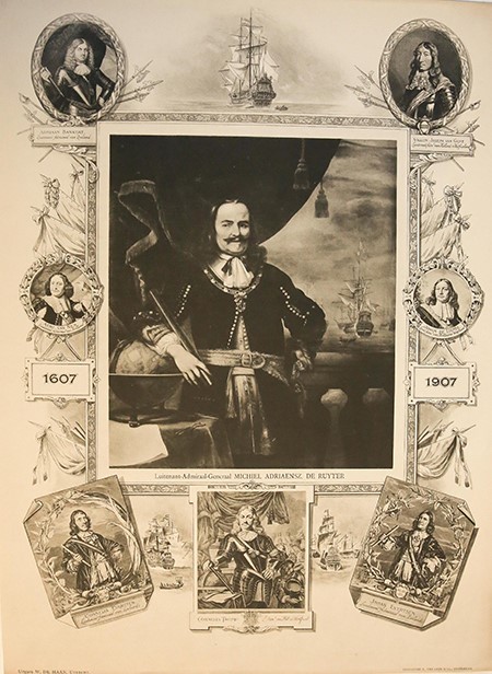 Antique Portraits - Portrait of Michiel de Ruyter (1607-1676) - After F. Bol, published 1907, 1 p.
